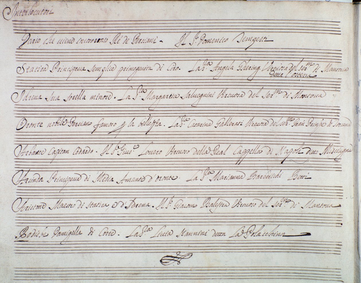 Resumé av operan The coronation of Darius av Giuseppe Aldrovandini (1703) av Unknown artist