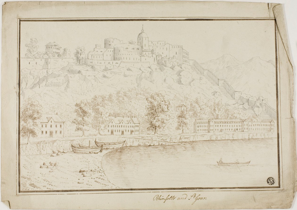 Rhinefelts och Saint Goar av Unknown artist
