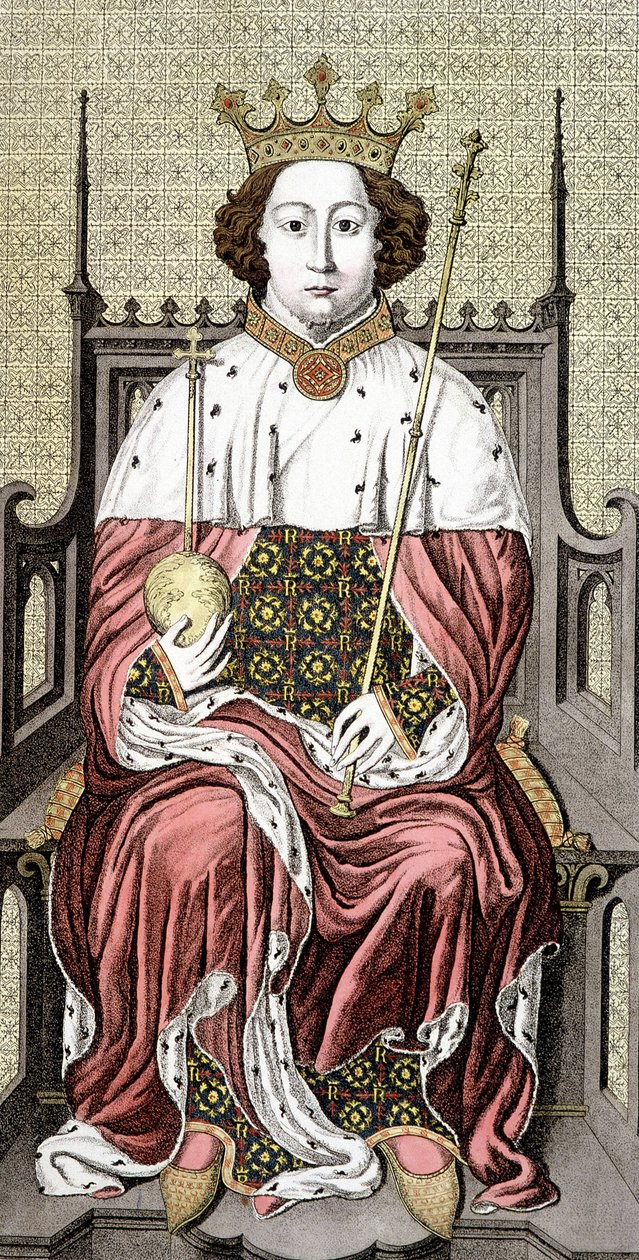 Richard II. (1367-1400). kung av England. 1700-talsgravyr. av Unknown artist