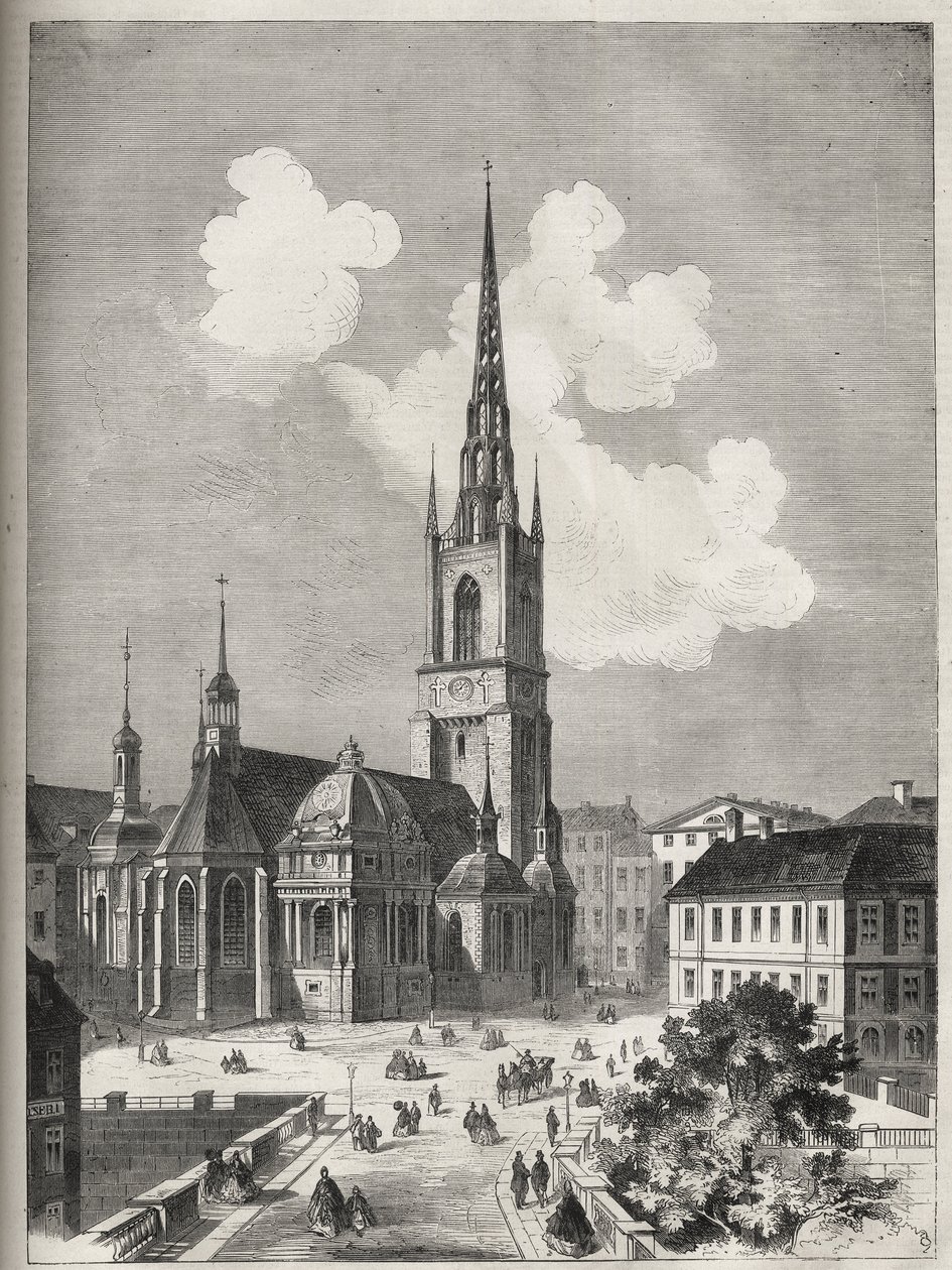 Riddarholmen Church - The Riddarholm Church in Stockholm - 1866 - av Unknown artist