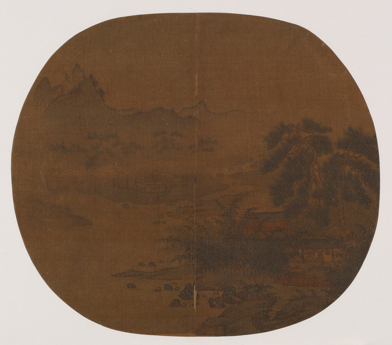 Riverside bostad bland tallar och bambu av Unknown artist