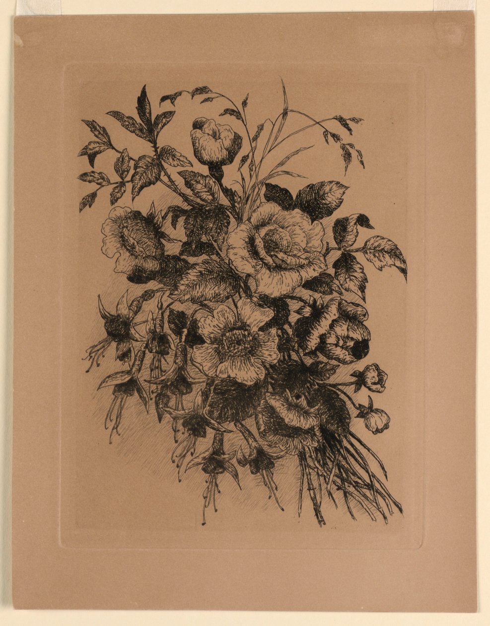 Rosor och Fuchsior av Unknown artist