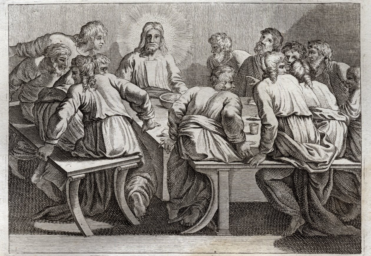 Royaumont Bibeln, Nya testamentet: Cene. Illustration av 1811. av Unknown artist