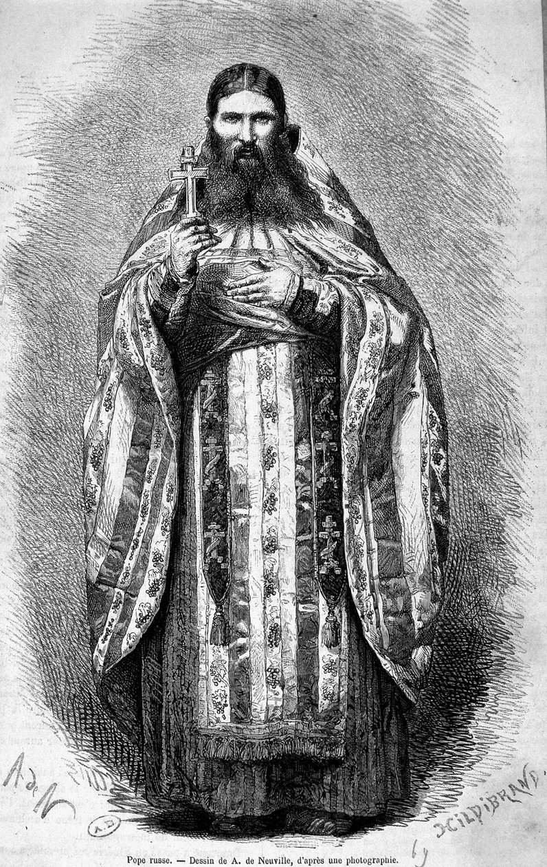 Rysk påve, teckning från ett fotografi av Unknown artist