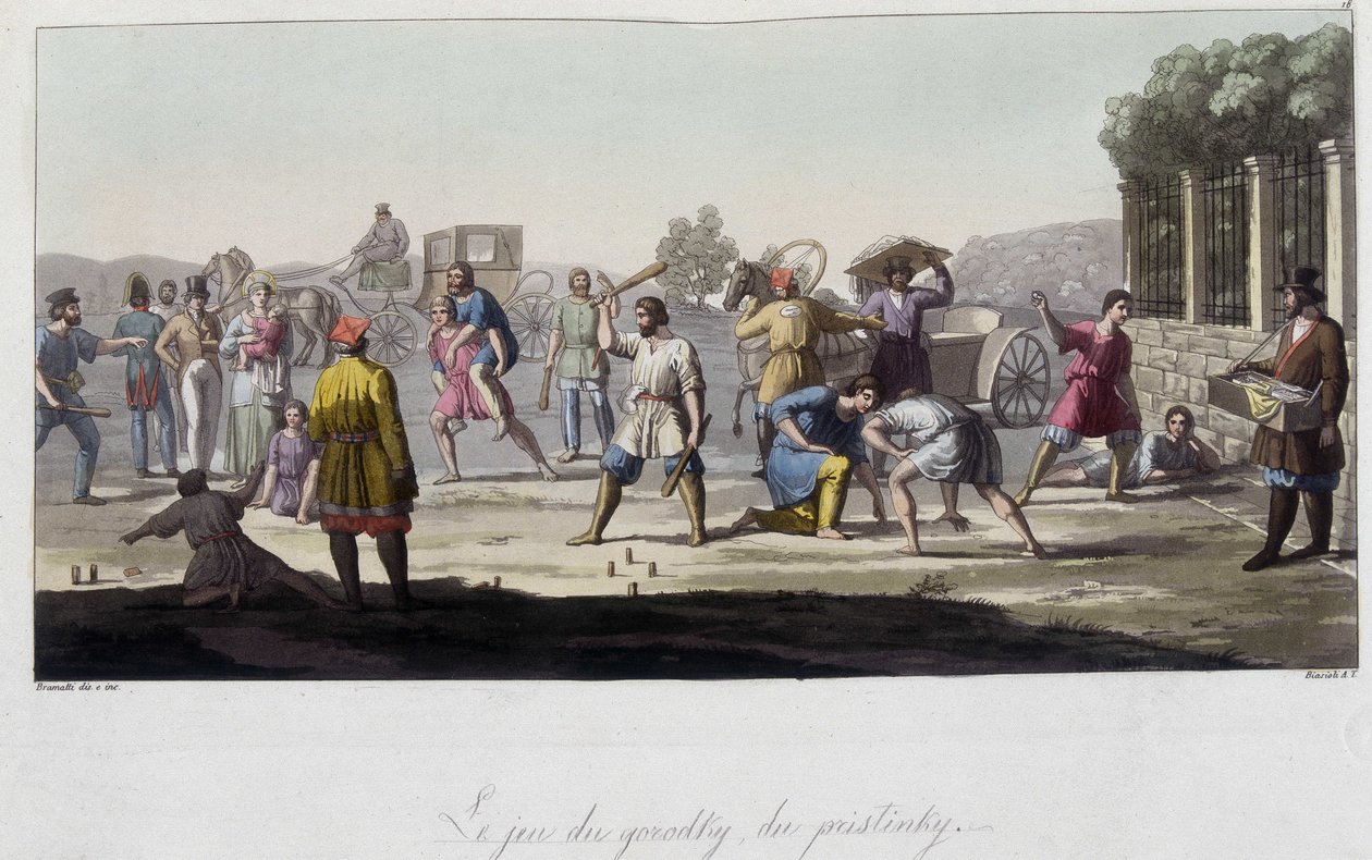 Ryska spel av Gorodky och pristinsky och andra distraktioner, Ryssland. I”” Den gamla och moderna dräkten””” 1819-1820 av Ferrario. av Unknown artist