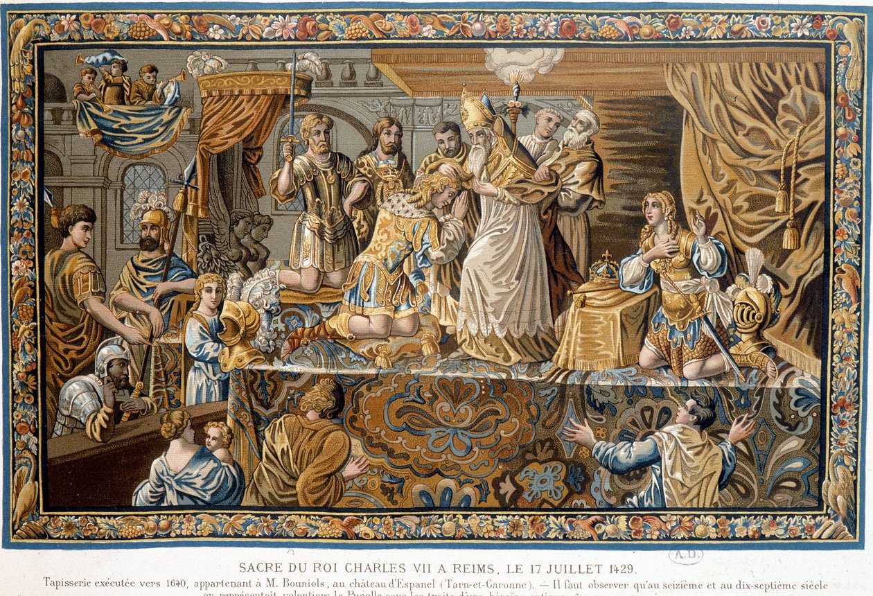 Helige kung Karl VII i Reims den 17 juli av Unknown artist