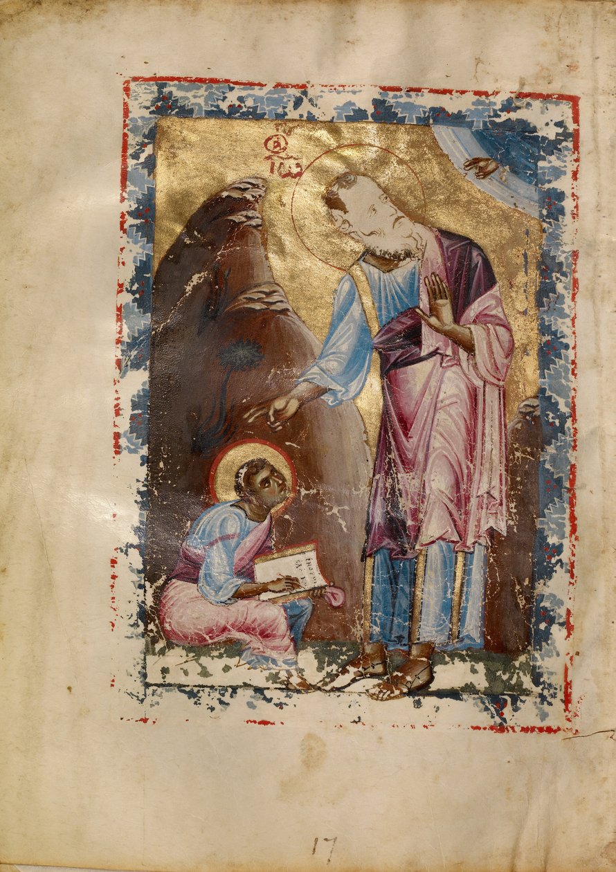 Sankt Johannes evangelisten dikterar av Unknown artist