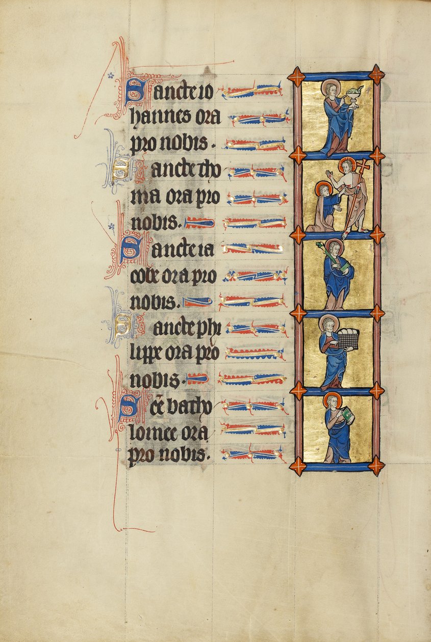 Johannes evangelisten med den förgiftade kalken; Thomas tvivlar; Jakob med en bok och den förgiftade klubban; Filip bär en korg med bröd; Bartolomeus med en bok av Unknown artist