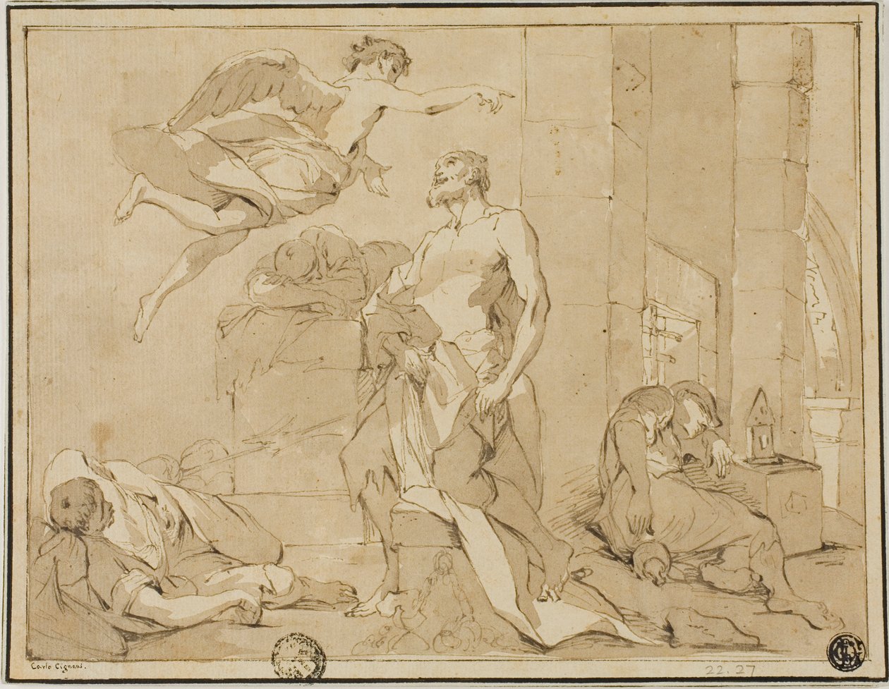 Saint Paul räddad från fängelset av en ängel av Unknown artist