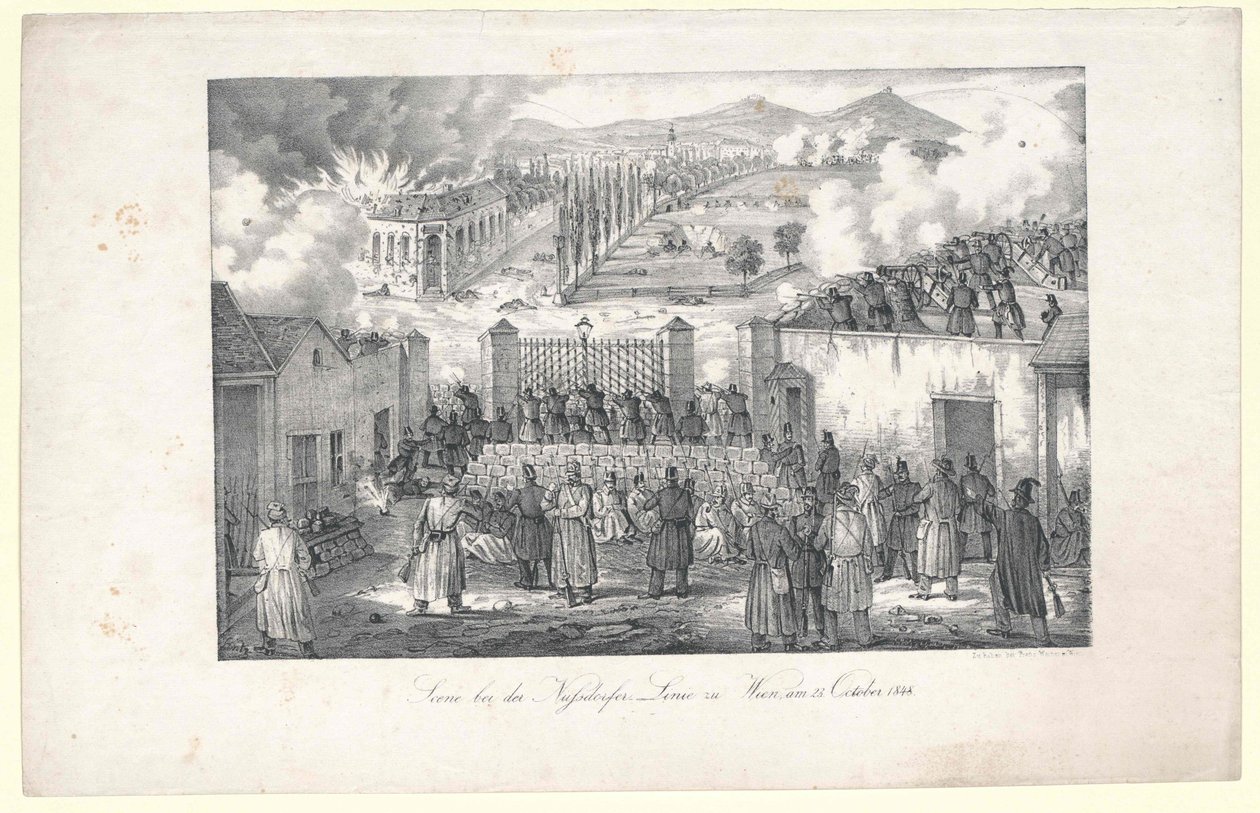 Scen vid Nussdorf-linjen till Wien av Unknown artist