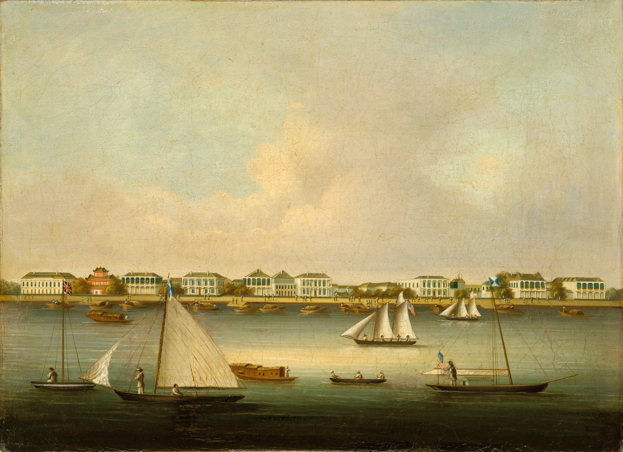 Scen vid ingången till Yang Tse Kiang-floden vid Woosung av Unknown artist