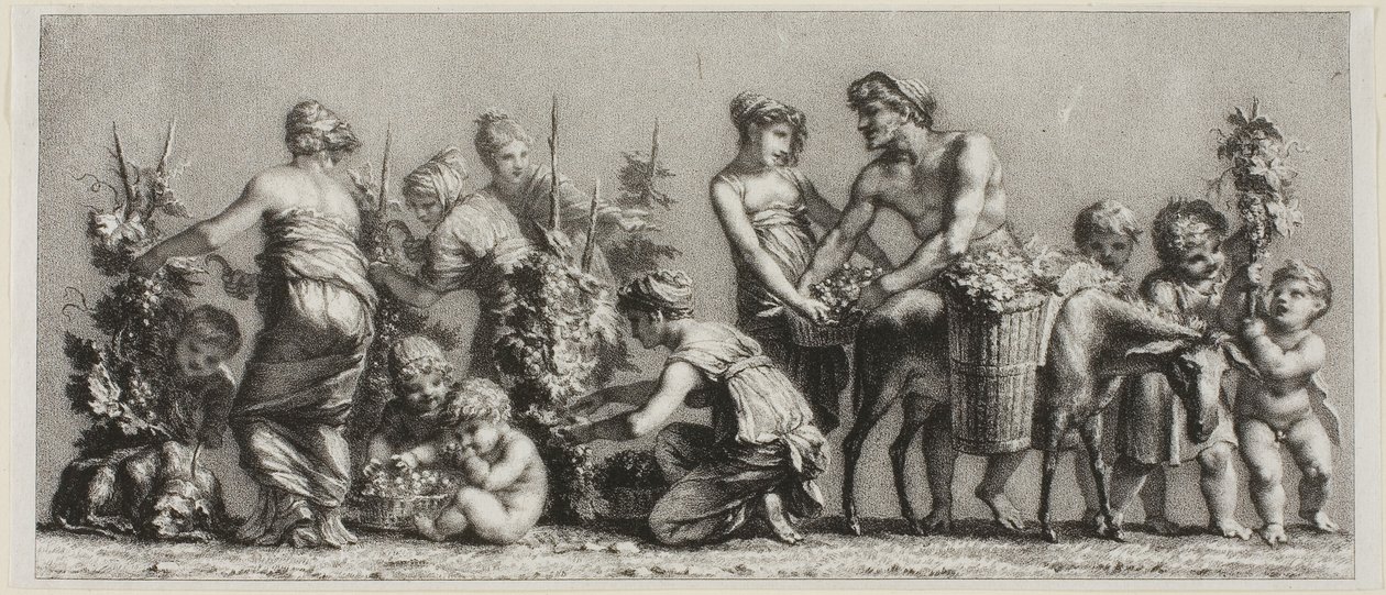 Scen av druvskörd av Unknown artist
