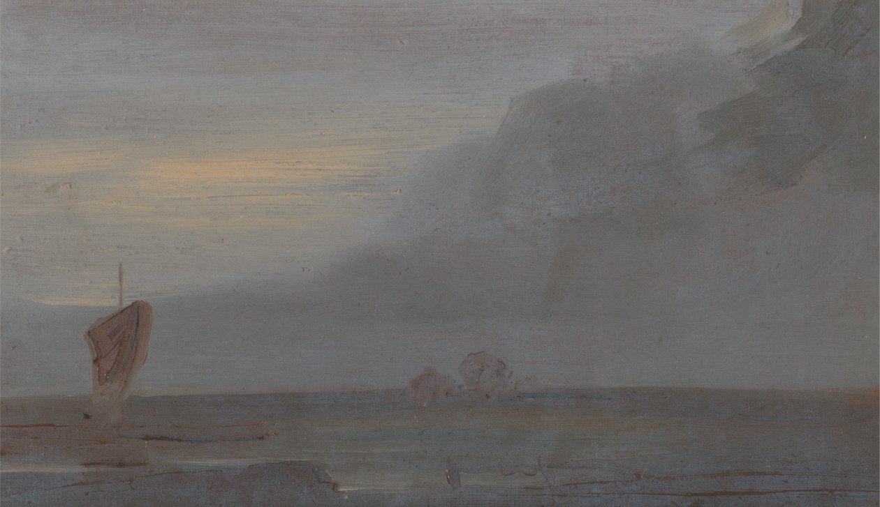 Seapiece med båtar: kväll av Unknown artist