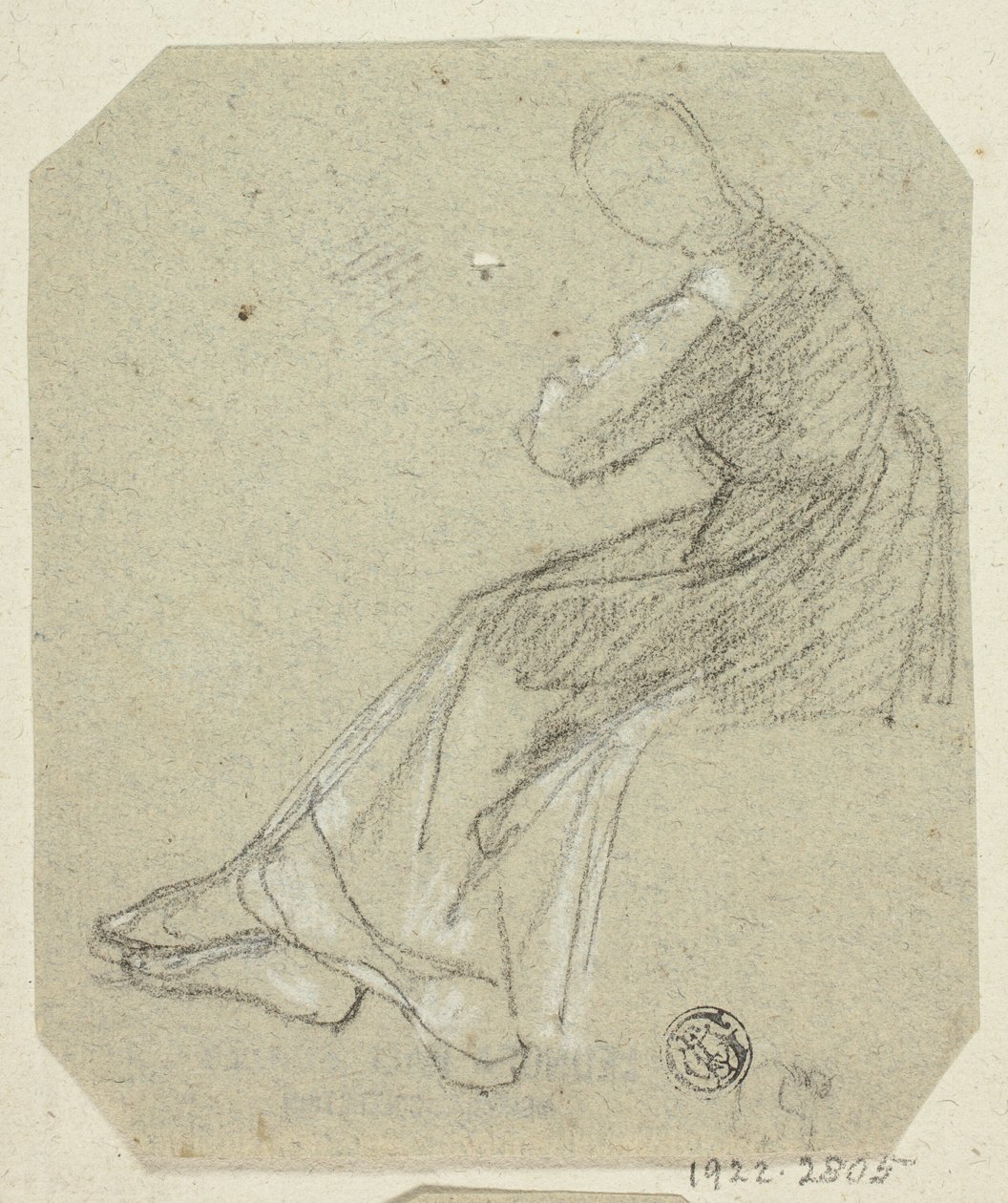 Sittande kvinna i profil av Unknown artist