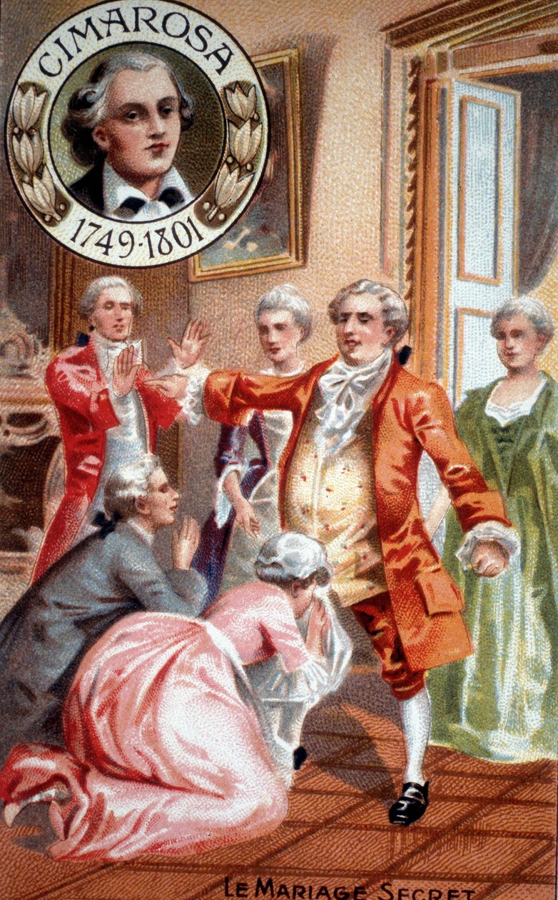 Hemligt äktenskap av Domenico Cimarosa (1749 - 1801). av Unknown artist