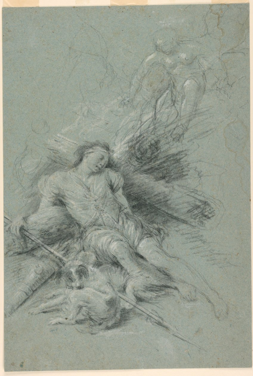 Selene ser den sovande Endymion av Unknown artist