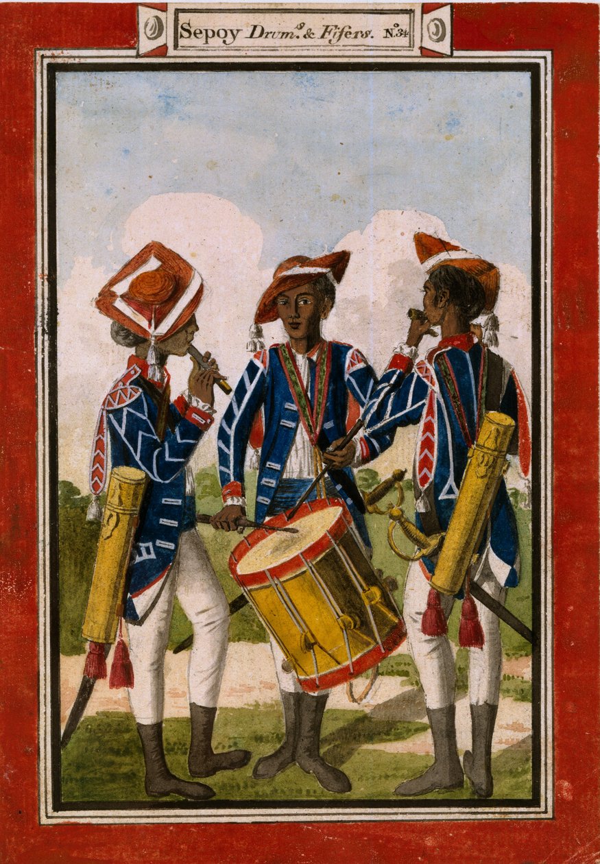 Sepoy trummor och fifers av Unknown artist