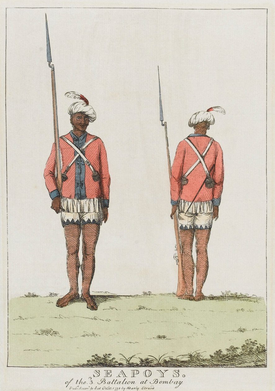 Sepoyer från 3:e bataljonen i Bombay av Unknown artist