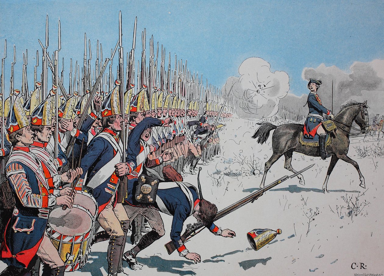 Sju års krig, mellan 1756 och 1763, slaget vid Leuthen, 4 december 1757, preussiska trupper av Unknown artist