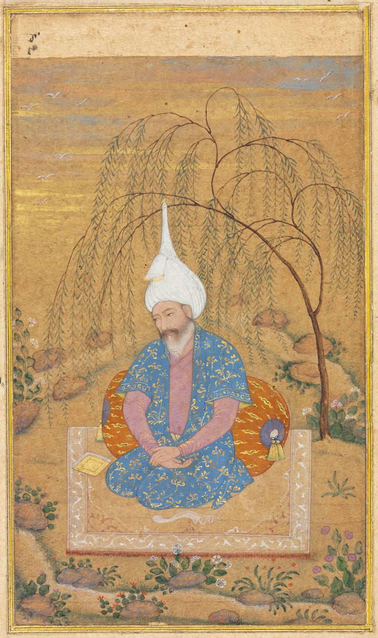 Shah Tahmasp I (1514-1576) Sittande i ett landskap av Unknown artist