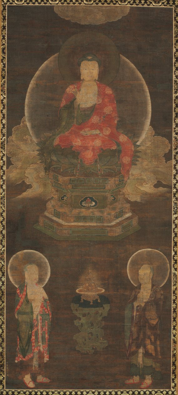 Shakyamuni Triad: Buddha Attened by Manjushri och Samantabhadra (Buddha) av Unknown artist