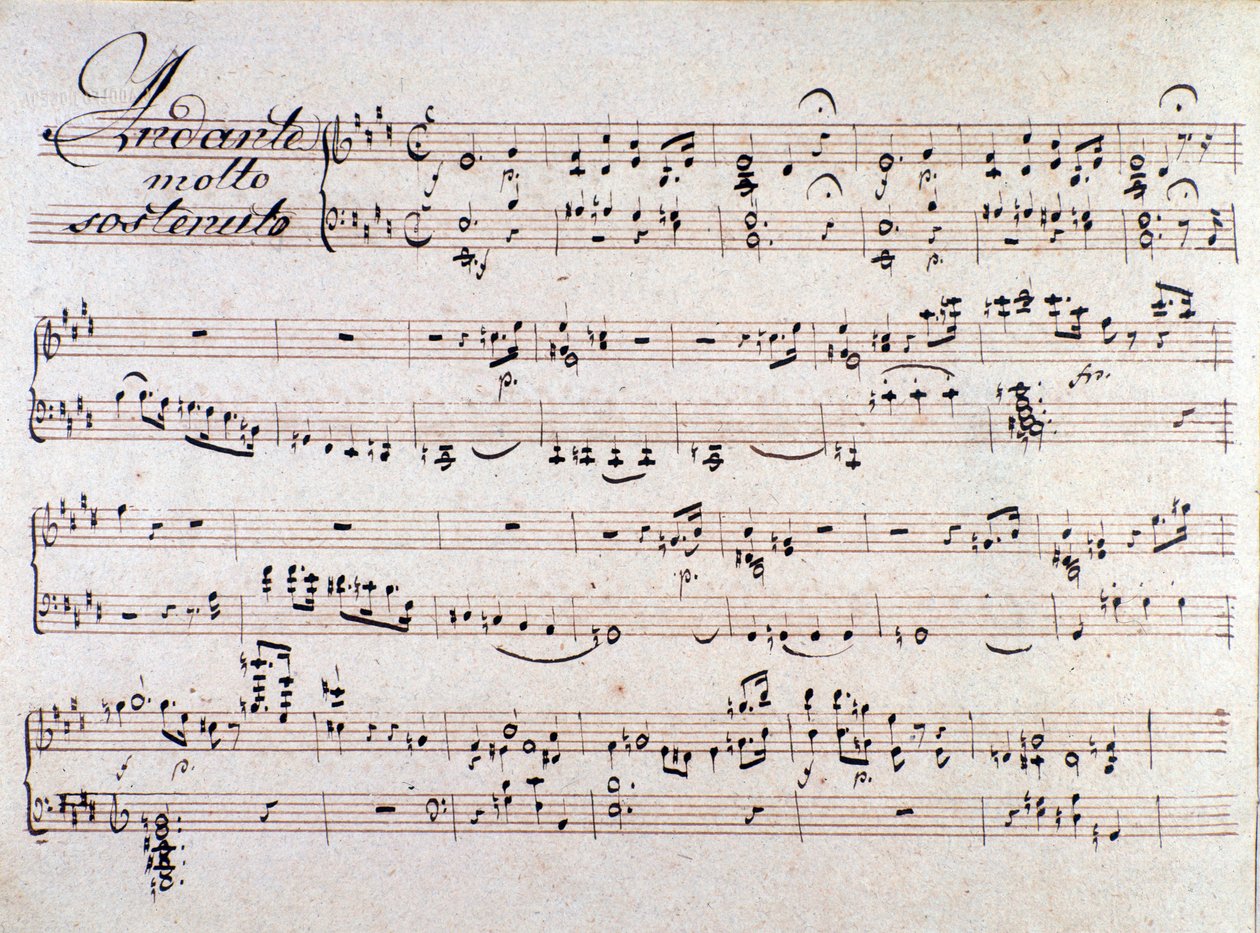 Noter på De två dagarna, opera av Luigi Cherubini av Unknown artist