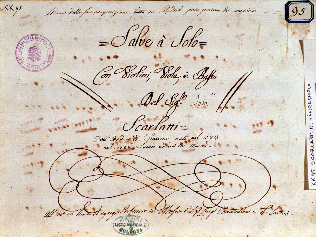 Noter för Salve Regina av Domenico Scarlatti av Unknown artist