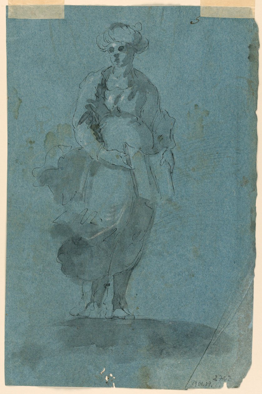 Skisser A) Sibylla (?); B) Johannes predikan av Unknown artist