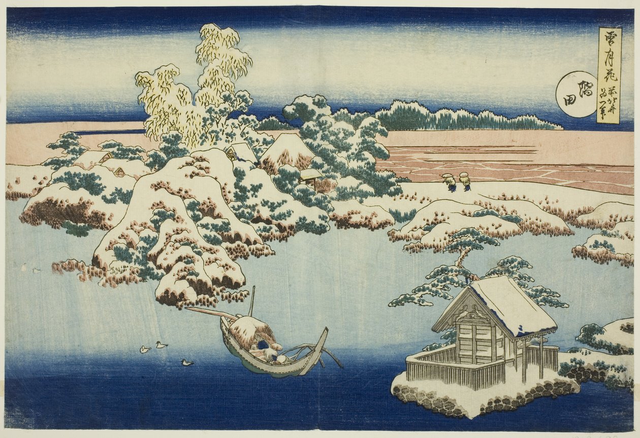 Snö på Sumida-floden, från serien Snö, måne och blommor av Unknown artist