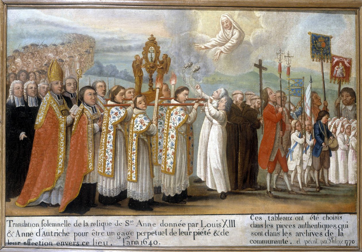 Högtidlig översättning av reliken av Sankta Anne som gavs av Ludvig XIII och Anna av Österrike som ett evigt löfte om deras fromhet och tillgivenhet mot denna plats, år 1640 - Ex-Voto of Sainte-Anne d