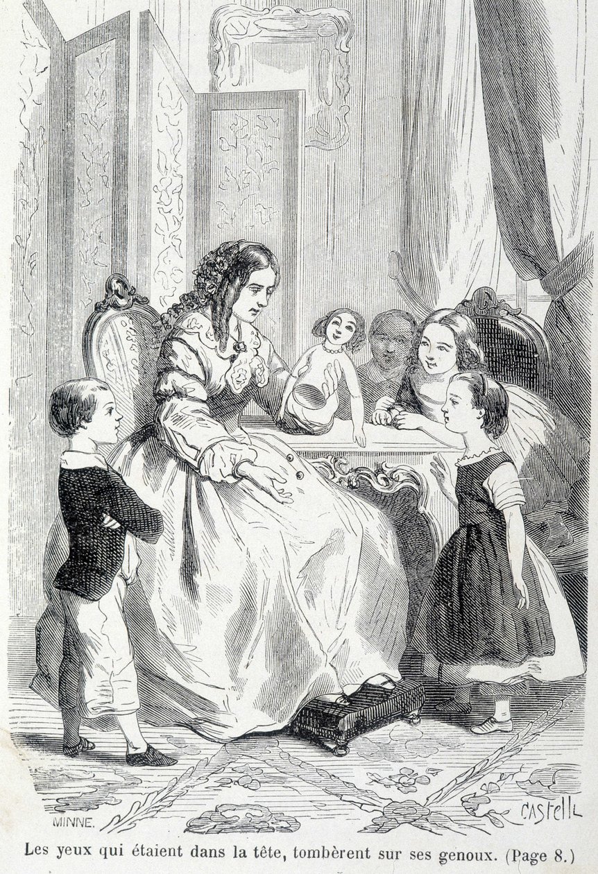 Sophie och den trasiga dockan - i "The misfortunes of Sophie"" av grevinnan av Ségur, Hachette av Unknown artist