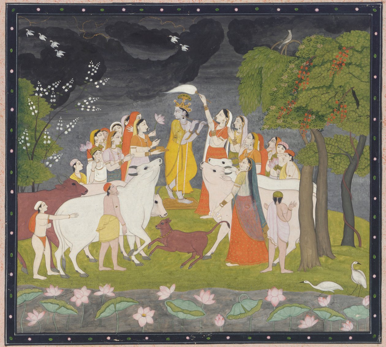 Sri Krishna med flöjten av Unknown artist
