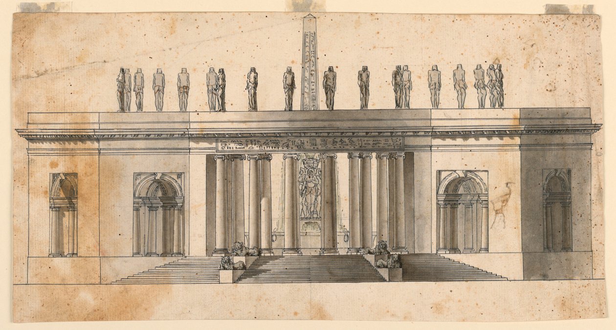 Scendesign: En egyptisk struktur av Unknown artist