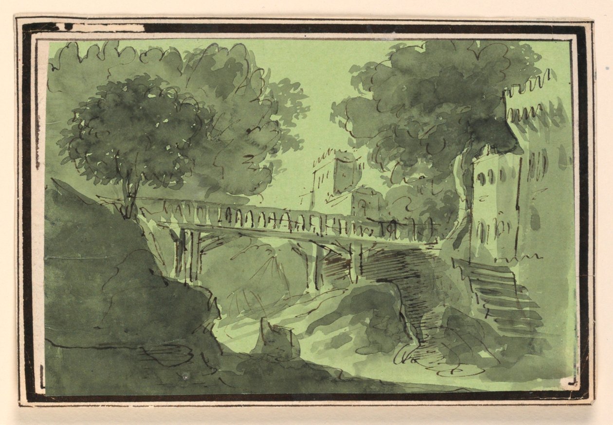Scendesign, bro som korsar vatten av Unknown artist