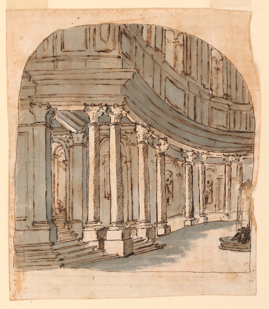 Scendesign: Curving Portico av Unknown artist