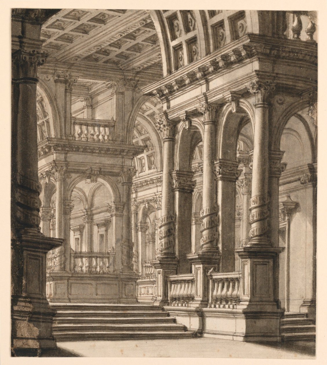 Scendesign, interiör av byggnad av Unknown artist