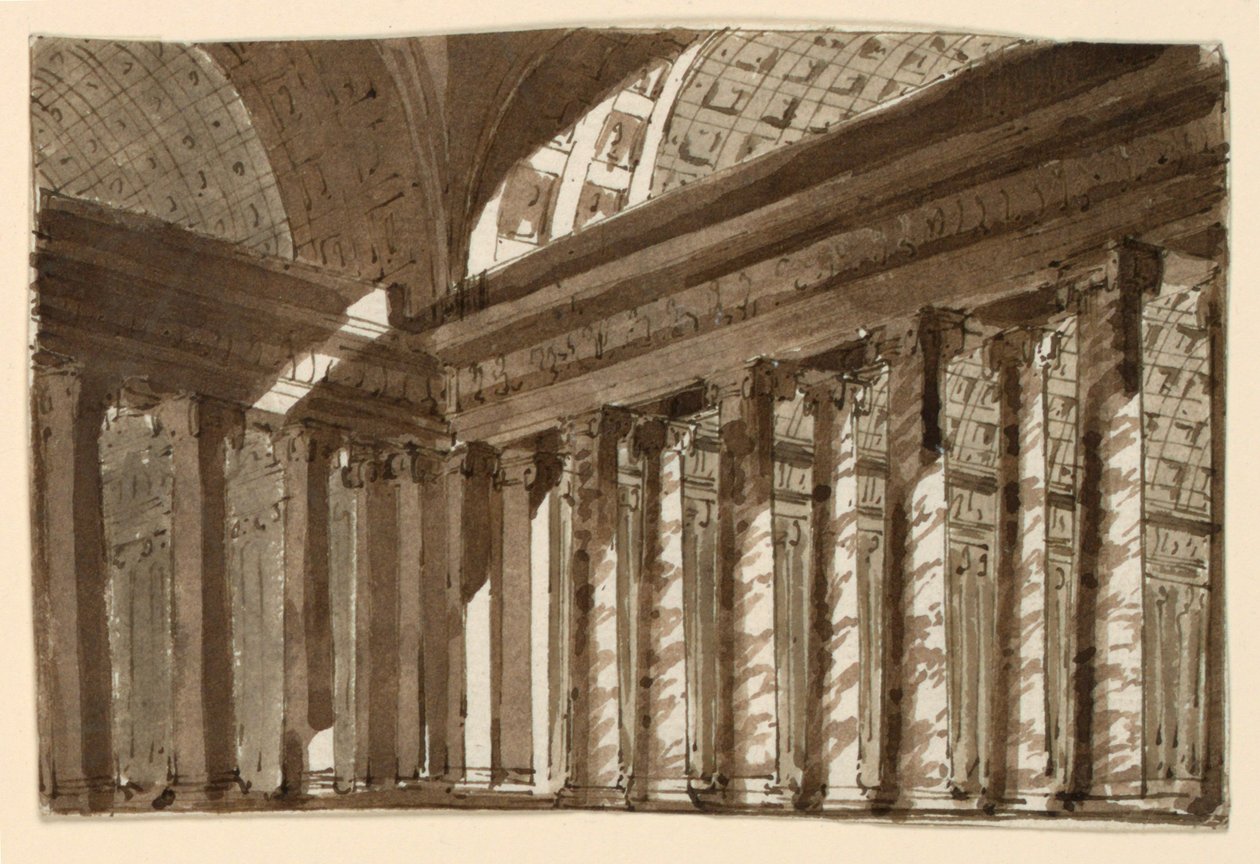 Scenografi, interiör av Hall av Unknown artist