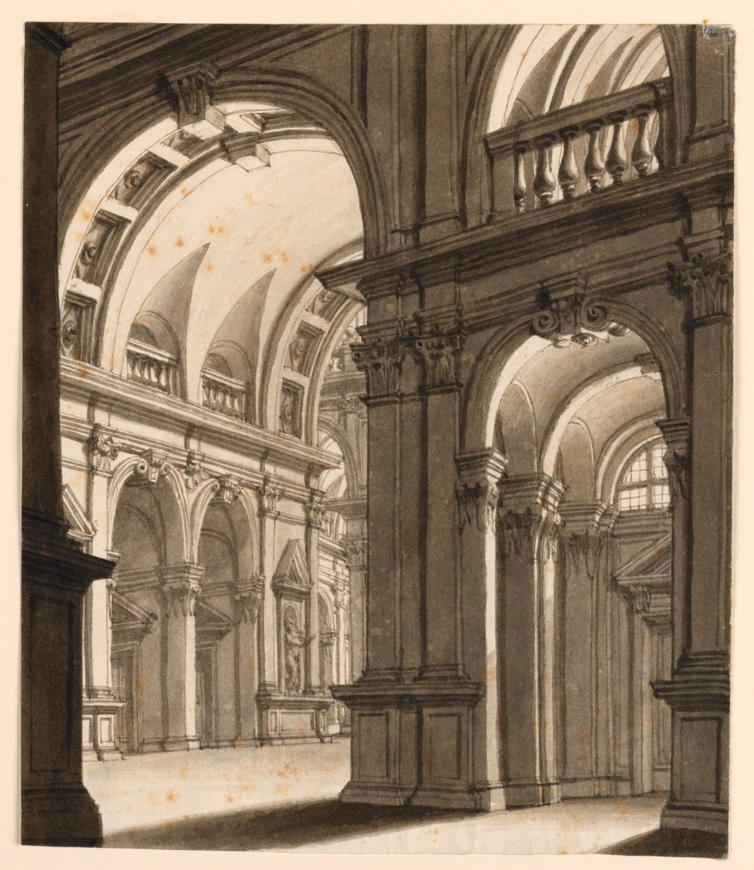 Scendesign, interiör av renässansbyggnad av Unknown artist