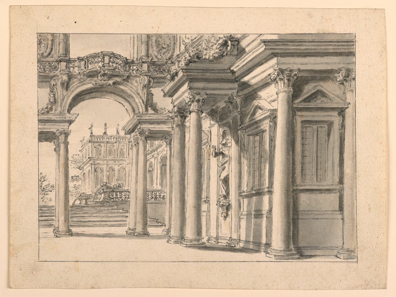 Scenografi: Palace Garden Architecture av Unknown artist