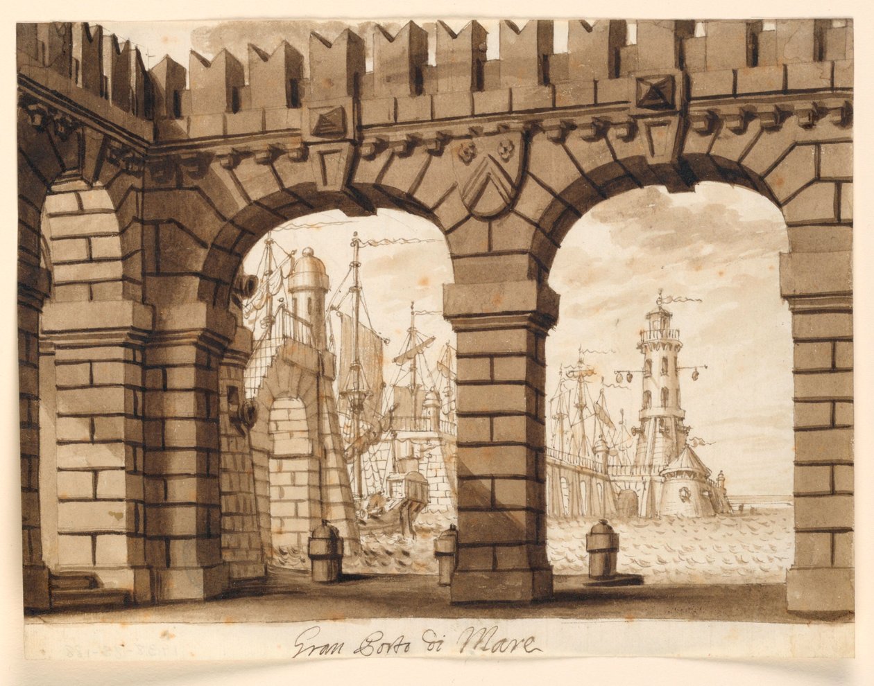 Scenografi, hamn av Unknown artist