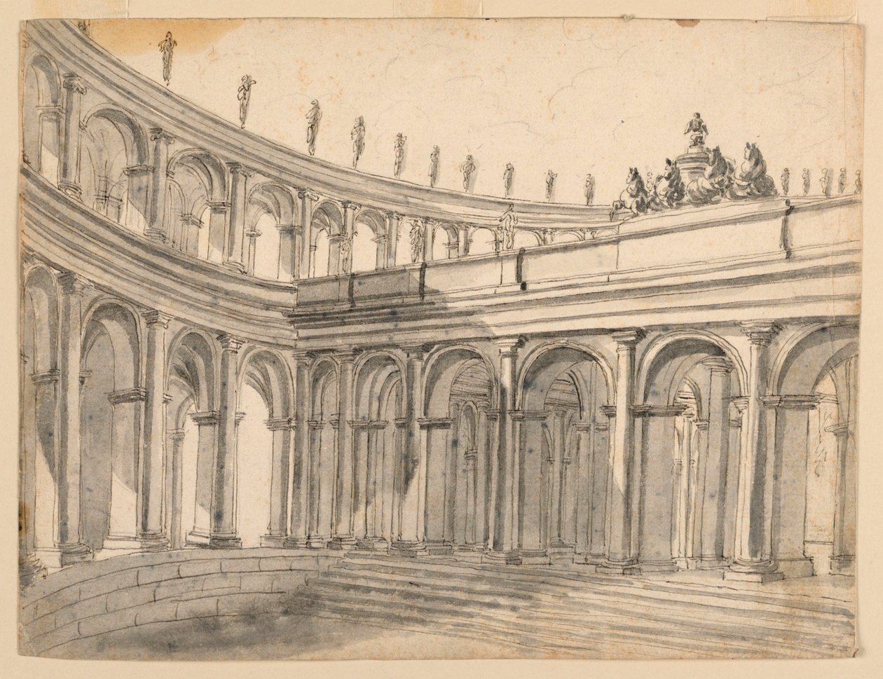 Scenografi av ett atrium av Unknown artist