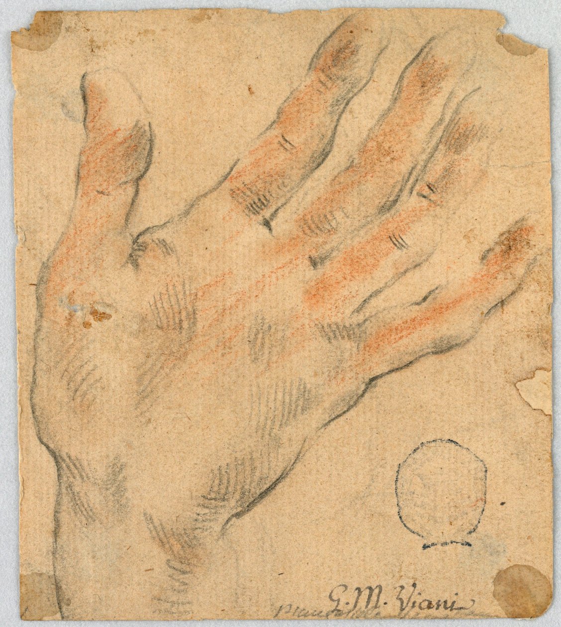 Studie: En vänsterhand av Unknown artist