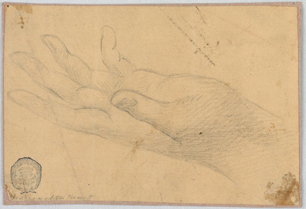 Studie: En vänsterhand av Unknown artist