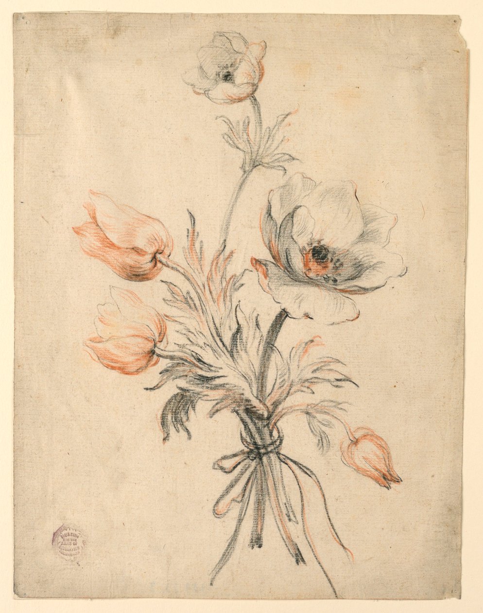 Studie av ett gäng rosor av Unknown artist