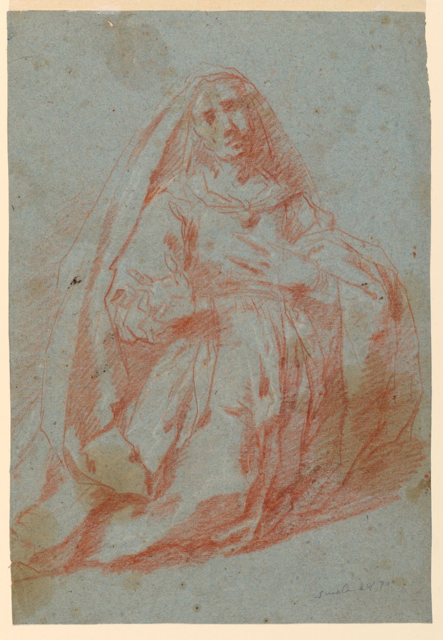 Studie av en sörjande kvinna av Unknown artist