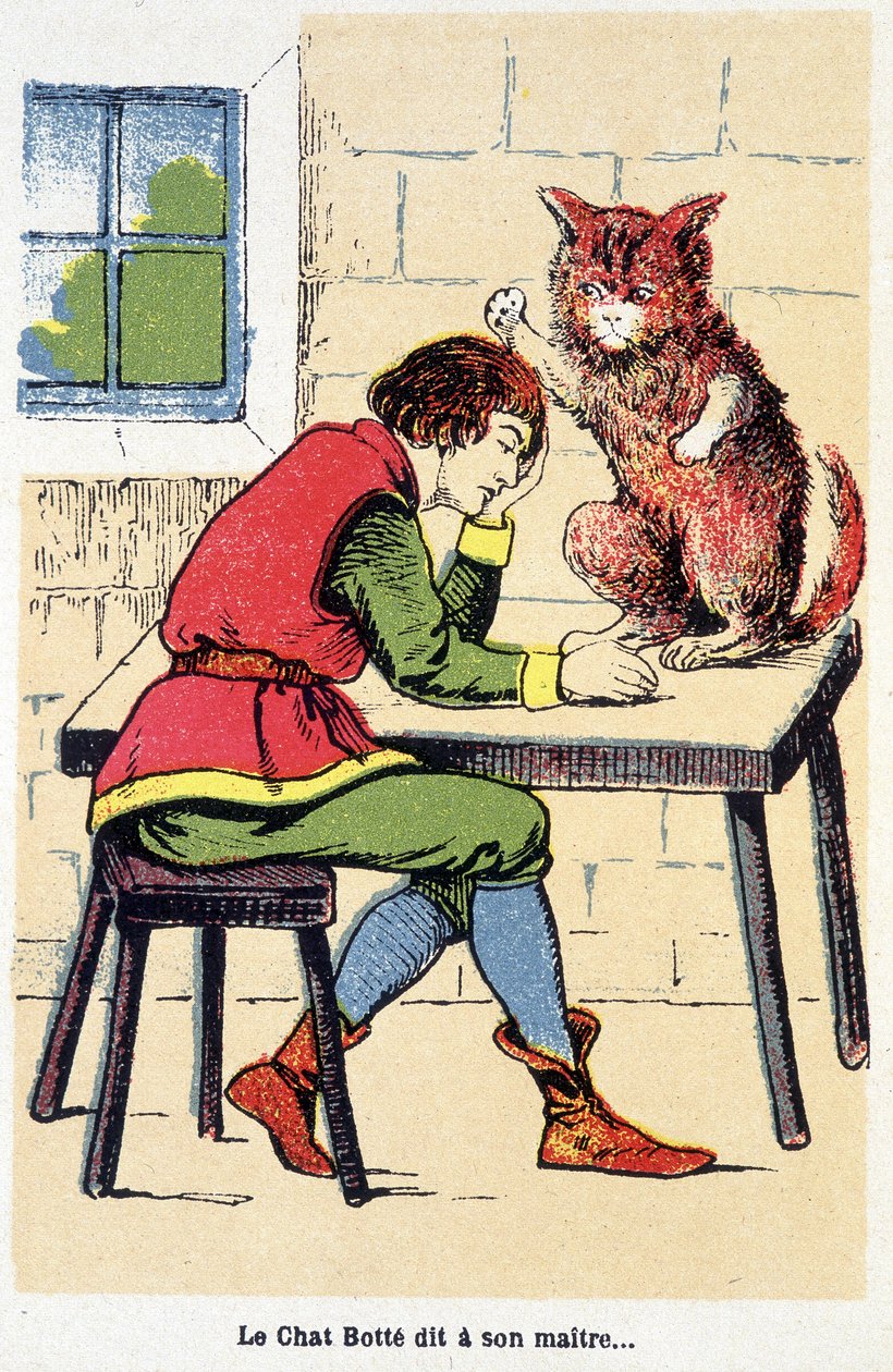 Tale of the Boot Cat: "" Boot Cat säger till sin husse... "" sd. 1800-talet. av Unknown artist