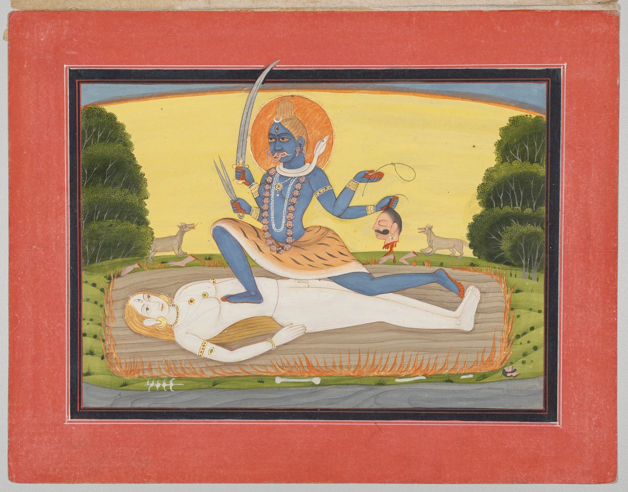 Tantric Devi på Shiva, från en Mandi Devi-serie av Unknown artist