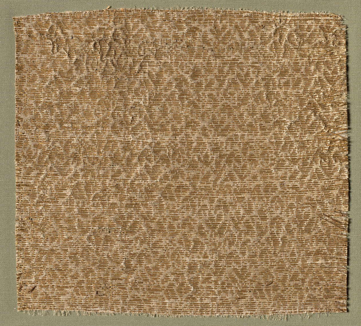 Textil med små löv av Unknown artist