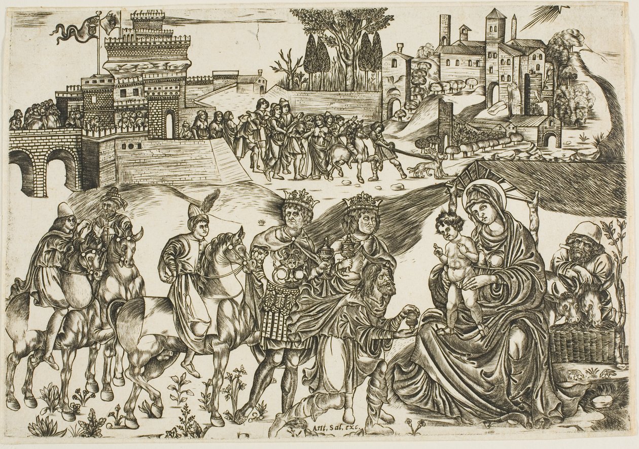 Tillbedjan av Magi av Unknown artist