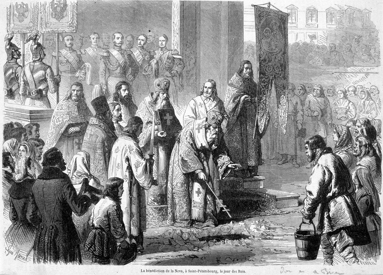 Nevas välsignelse, Ryssland, på kungens dag. av Unknown artist